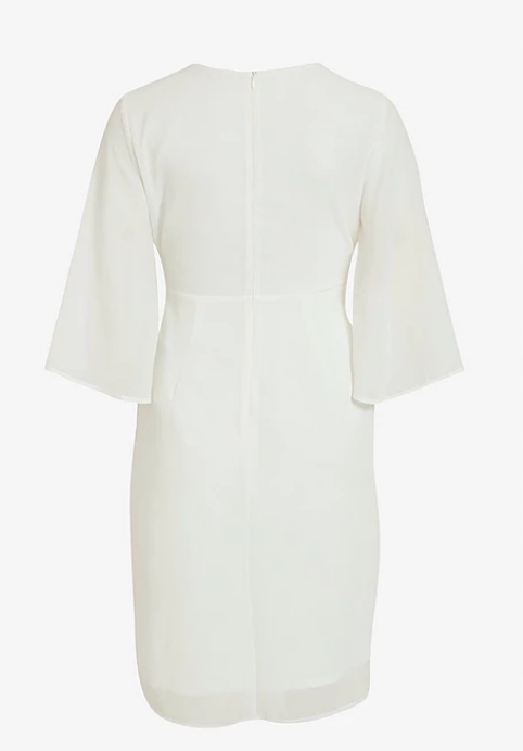 BIAŁA MIDI SUKIENKA V NECK 