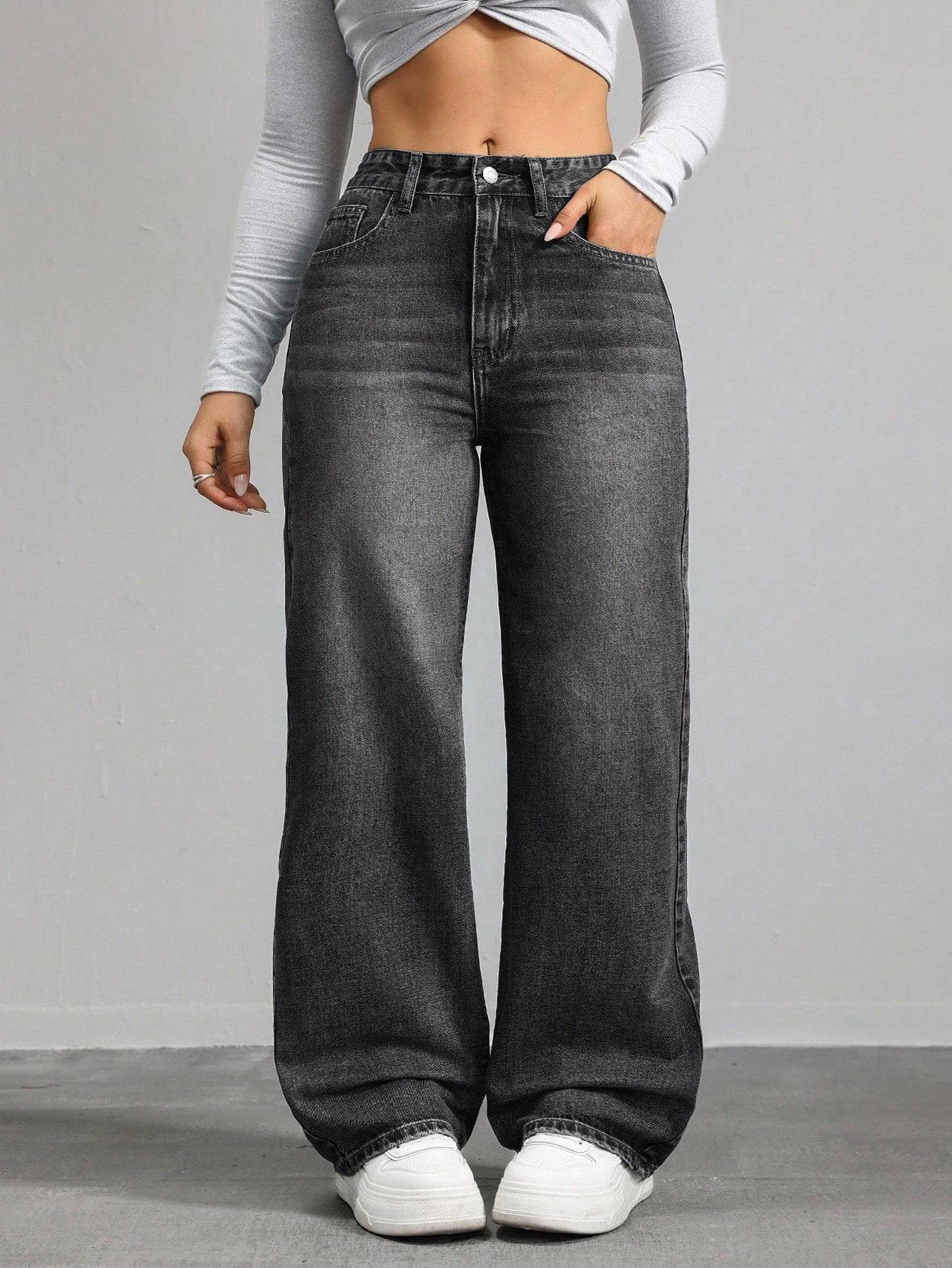 CZARNE SPODNIE JEANS