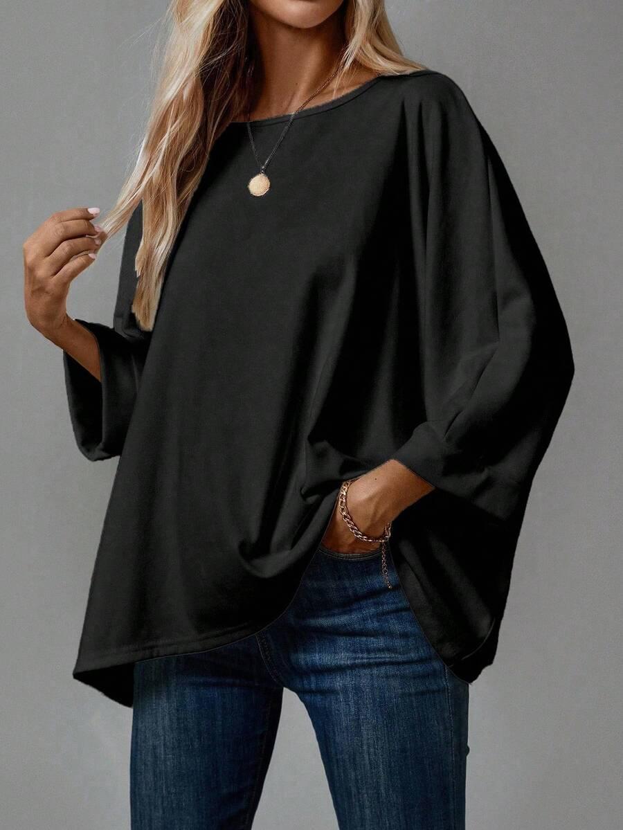czarna BLUZKA OVERSIZe