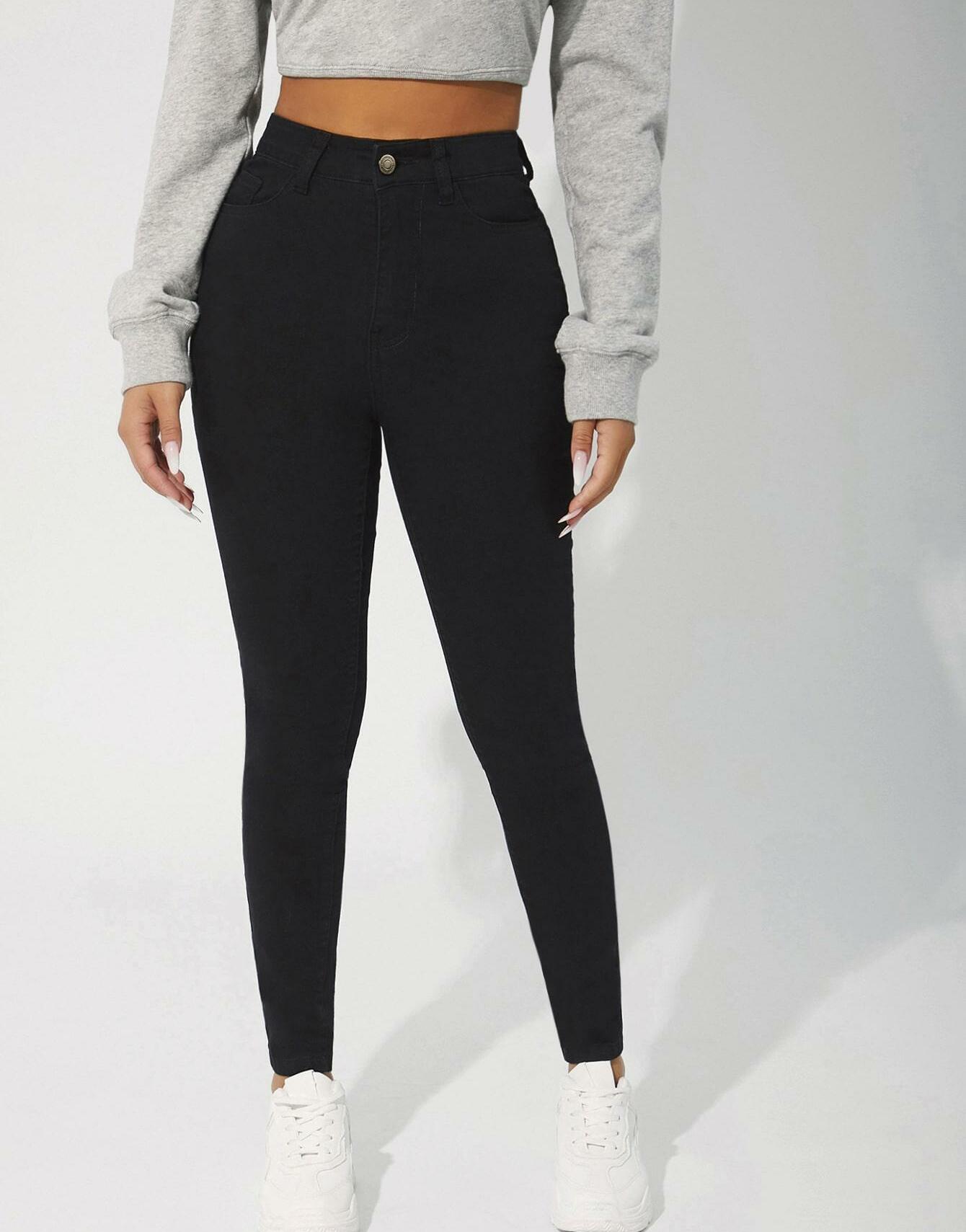 CZARNE SPODNIE JEANS