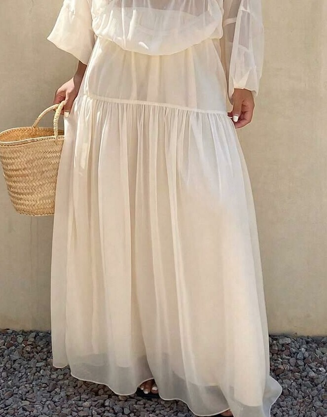 KREMOWA MAXI SPÓDNICA