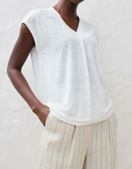 T-SHIRT DAMSKI LNIANY DEKOLT V