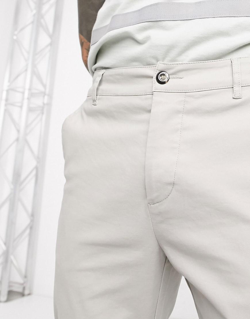 szare SPODNIE CHINO CASUAL