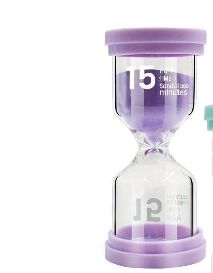 FIOLETOWA  KLEPSYDRA DO ODMIERZANIA CZASU 15MIN