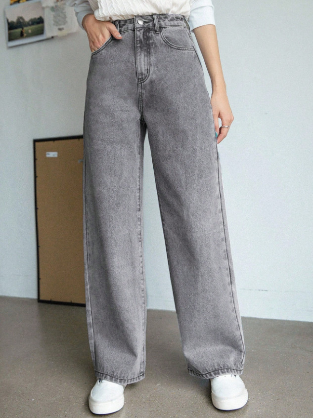 SZARE SPODNIE JEANS 