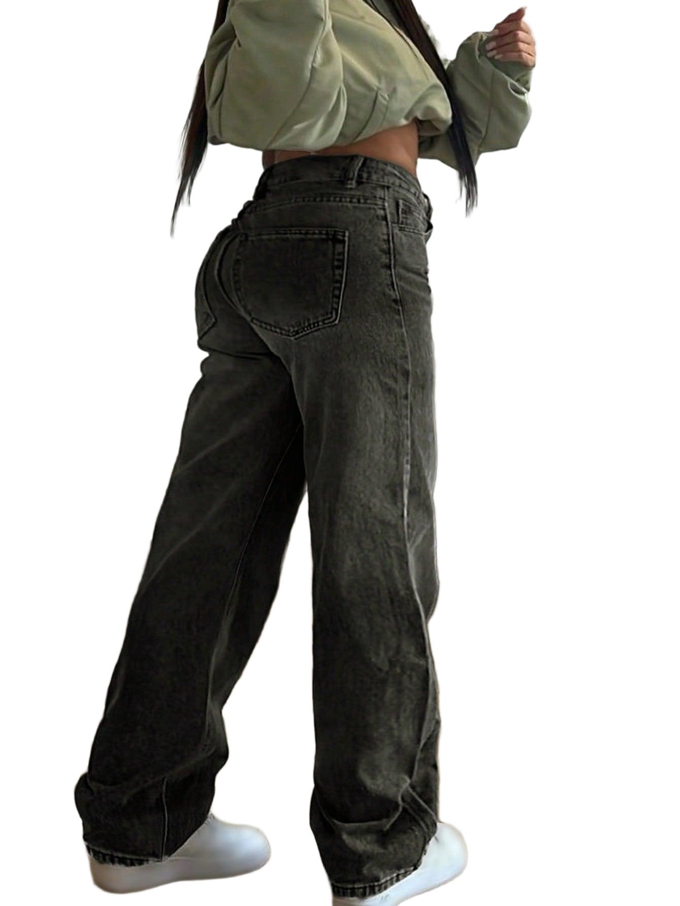 CZARNE SPODNIE JEANS 
