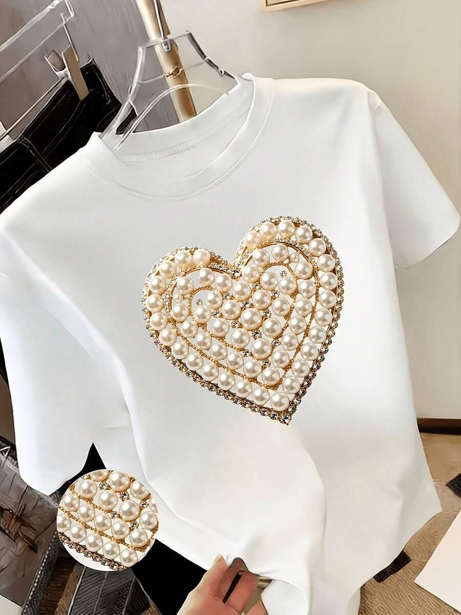 biały t-shirt print