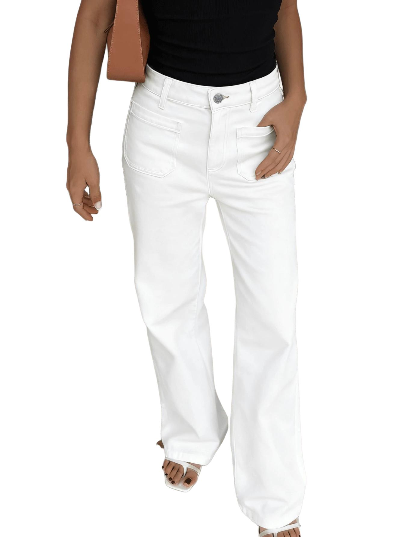 BIAŁE SPODNIE JEANS