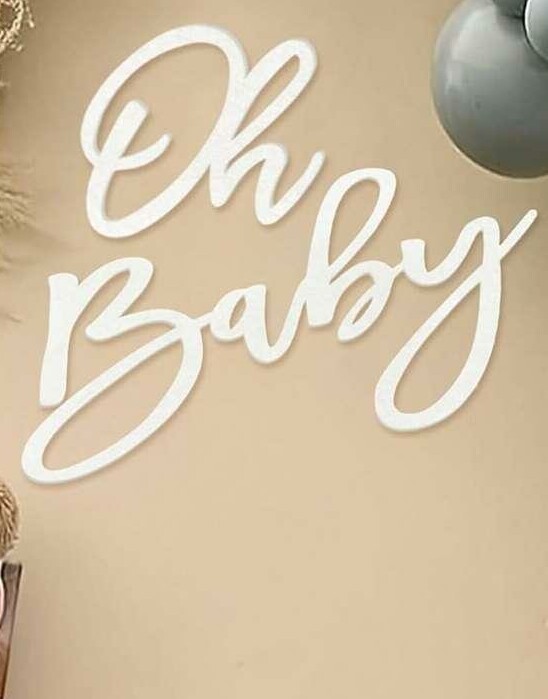 biały napis oh baby 