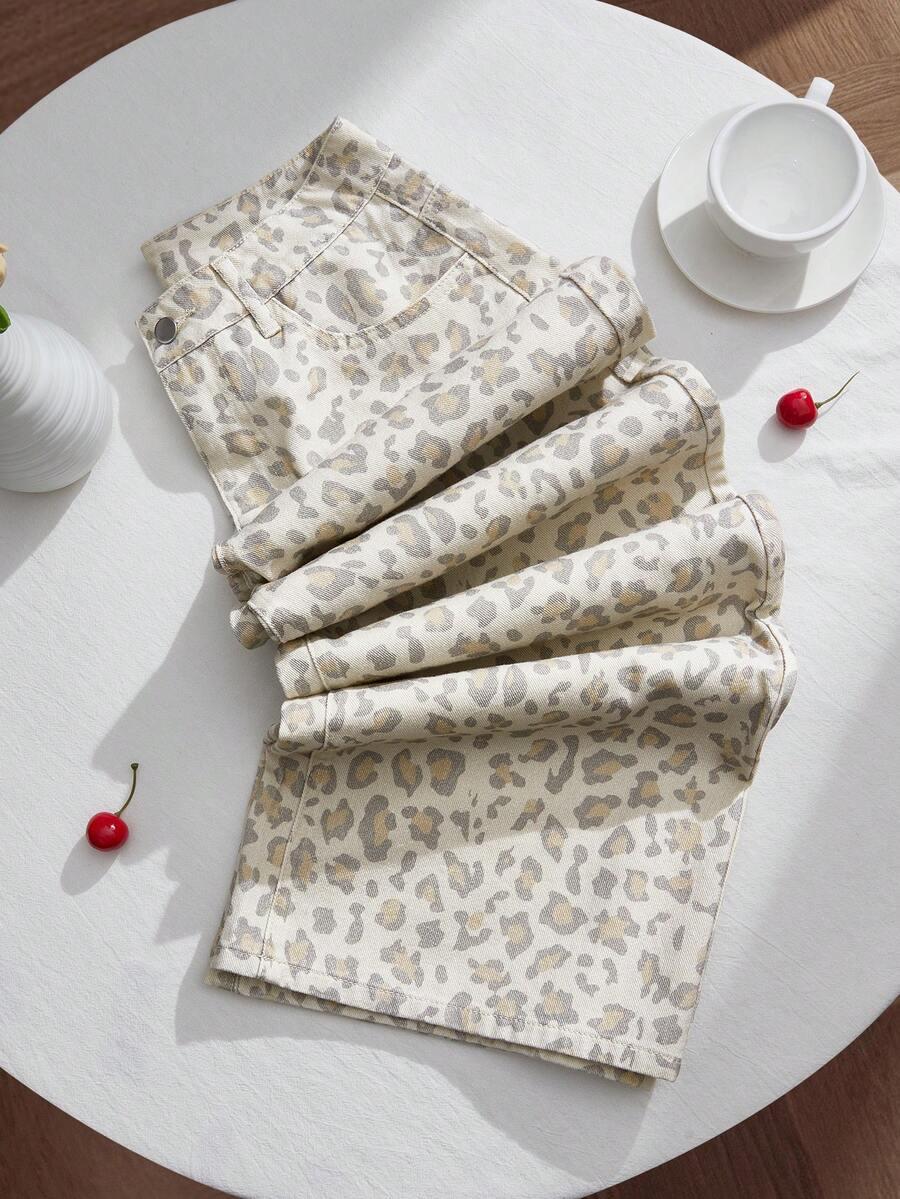 spodnie jeans animal print