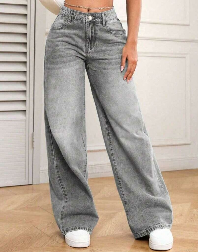 szare spodnie JEANS