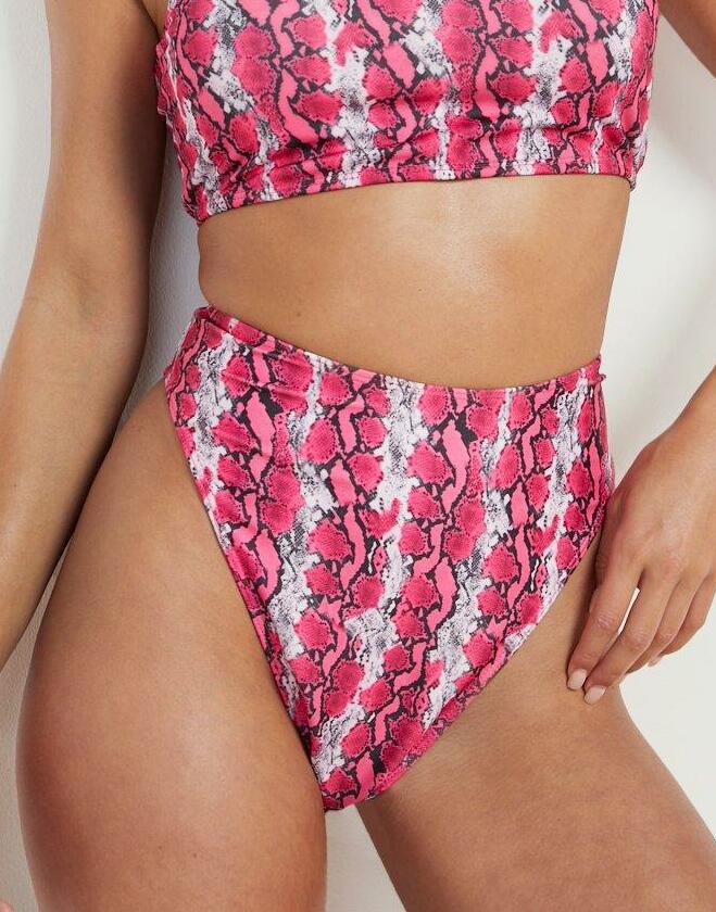 dół od bikini wysoki stan snake print