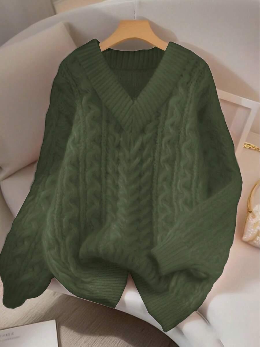 zielony sweter v neck