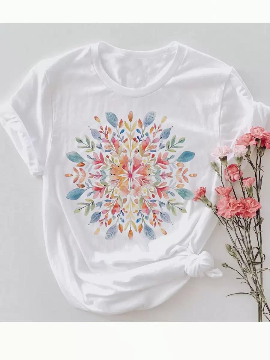 BIAŁY T-SHIRT NADRUK