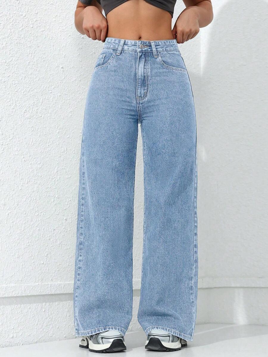 NIEBIESKIE SPODNIE JEANS WYSOKI STAN