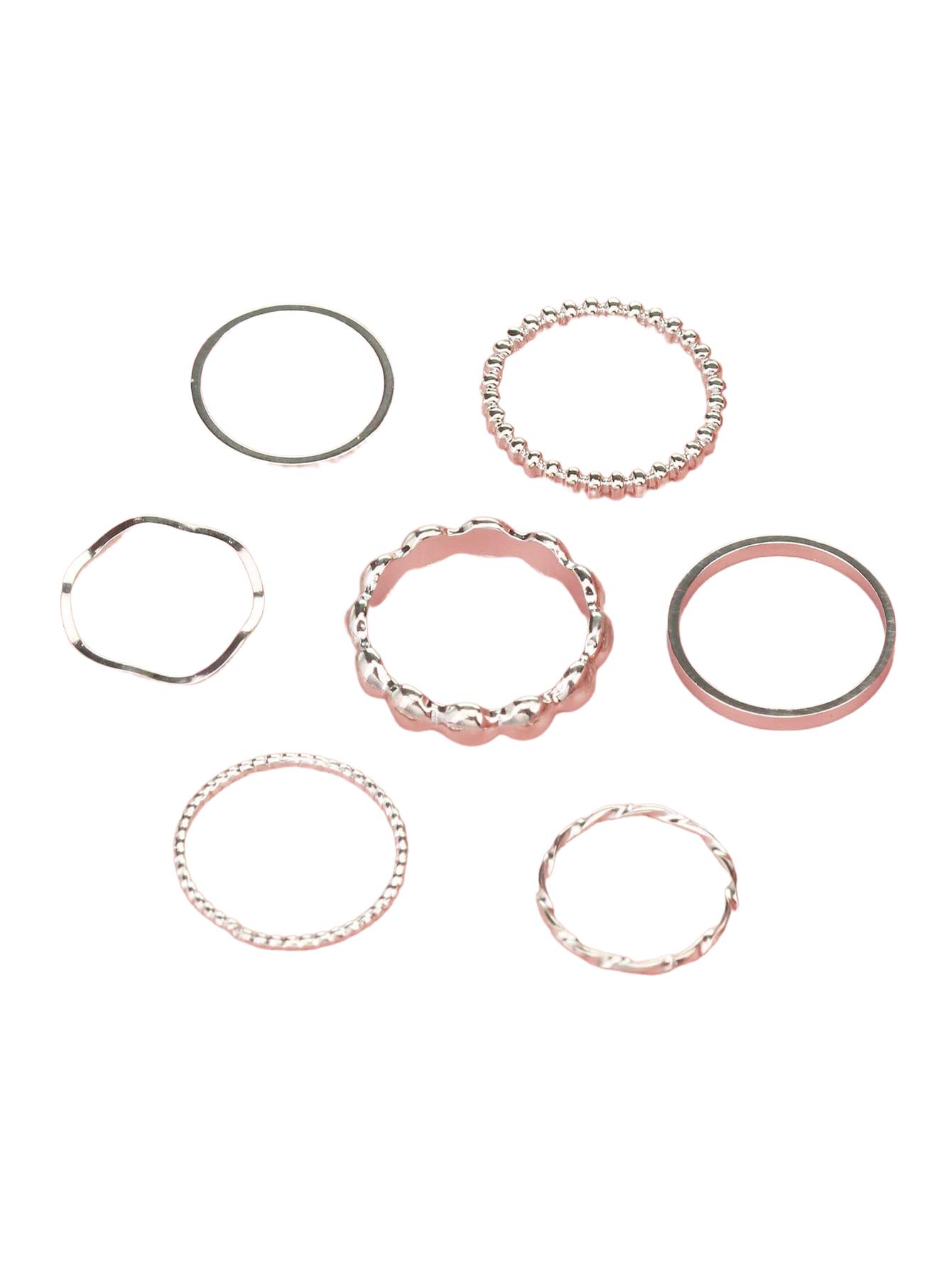 pierścionki tekstura 7-pack