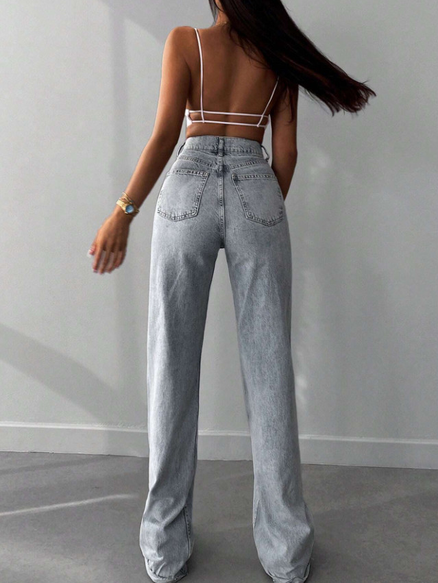 SZARE SPODNIE JEANS 