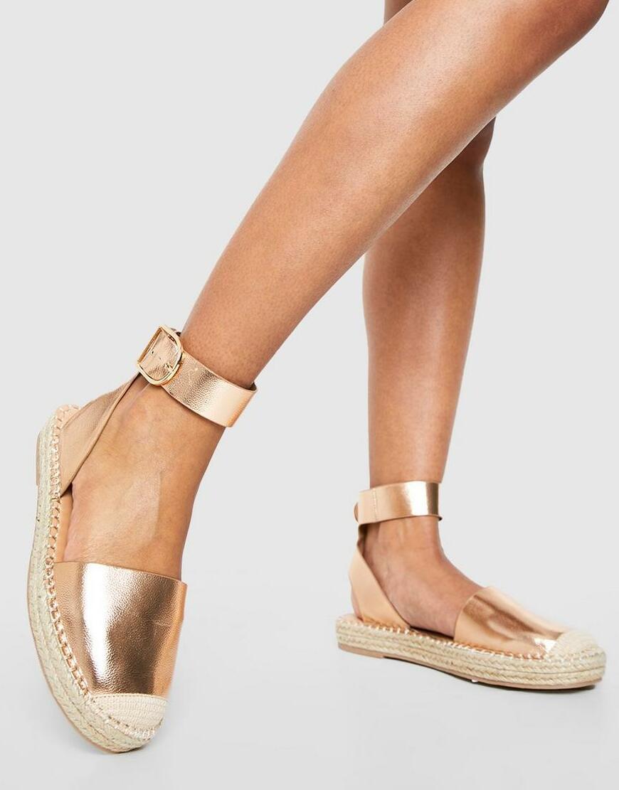 METALICZNE ESPADRYLE ODKRYTA PIĘTA
