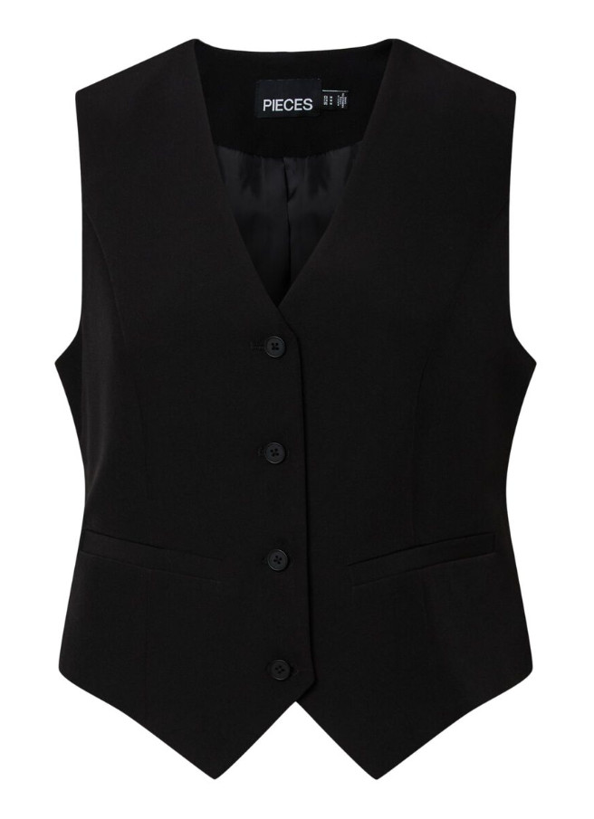 klasyczna czarna kamizelka guziki v-neck
