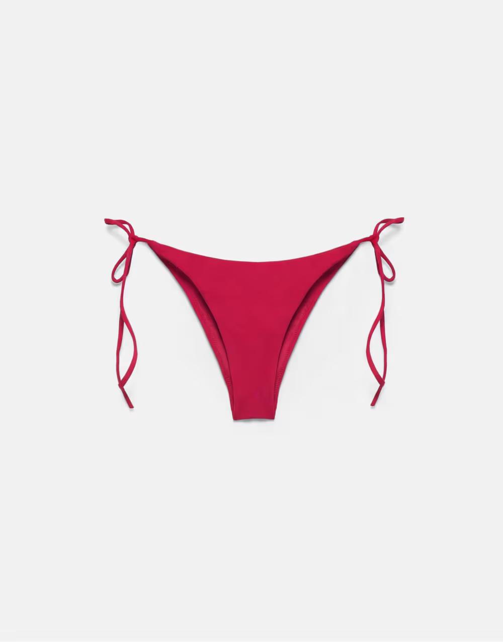 wiązany czerwony dół od bikini