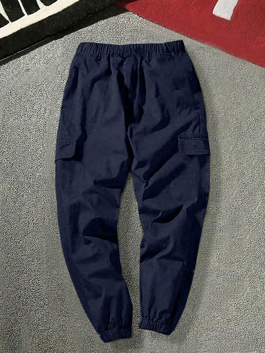 Granatowe spodnie casual