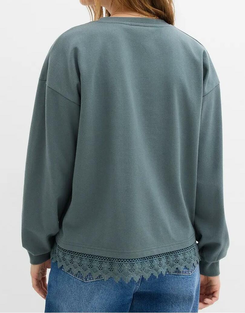 BLUZA Z KORONKOWĄ WSTAWKĄ