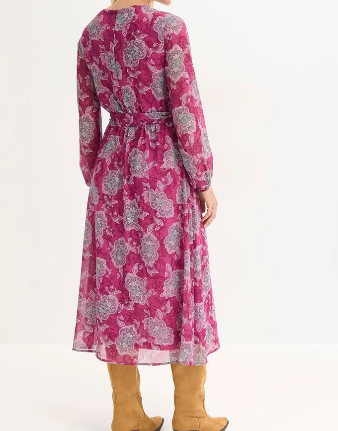SUKIENKA BOHO MIDI Z DEKOLTEM V AZTECKI WZÓR