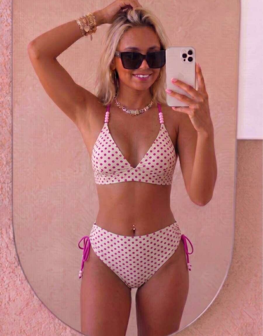 komplet bikini wzór groszki