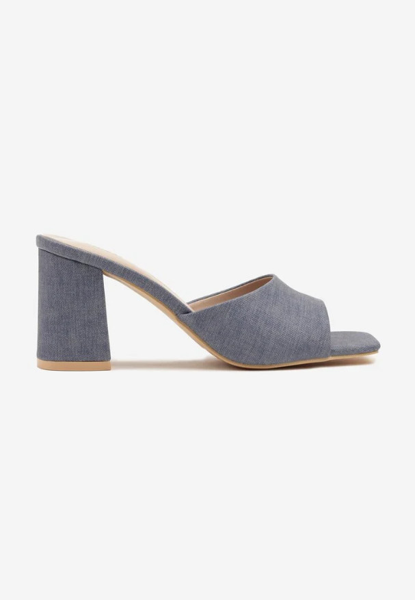 niebieskie klapki obcas jeans