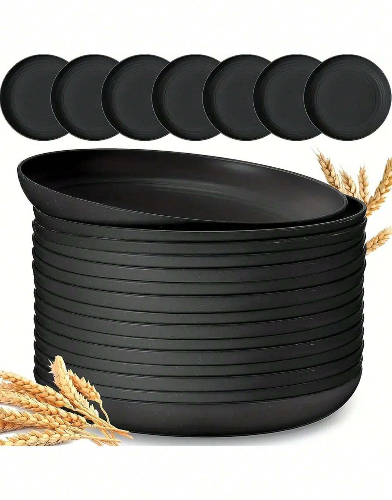 czarny talerz 8-pack