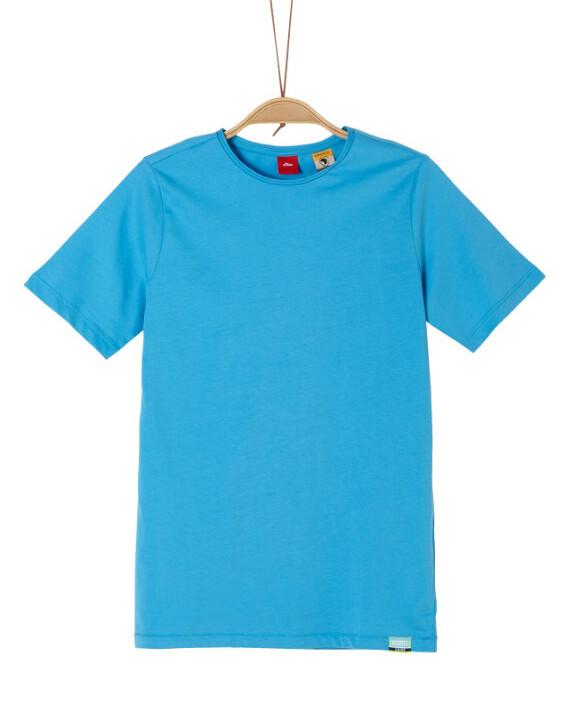 niebieski t-shirt nadruk