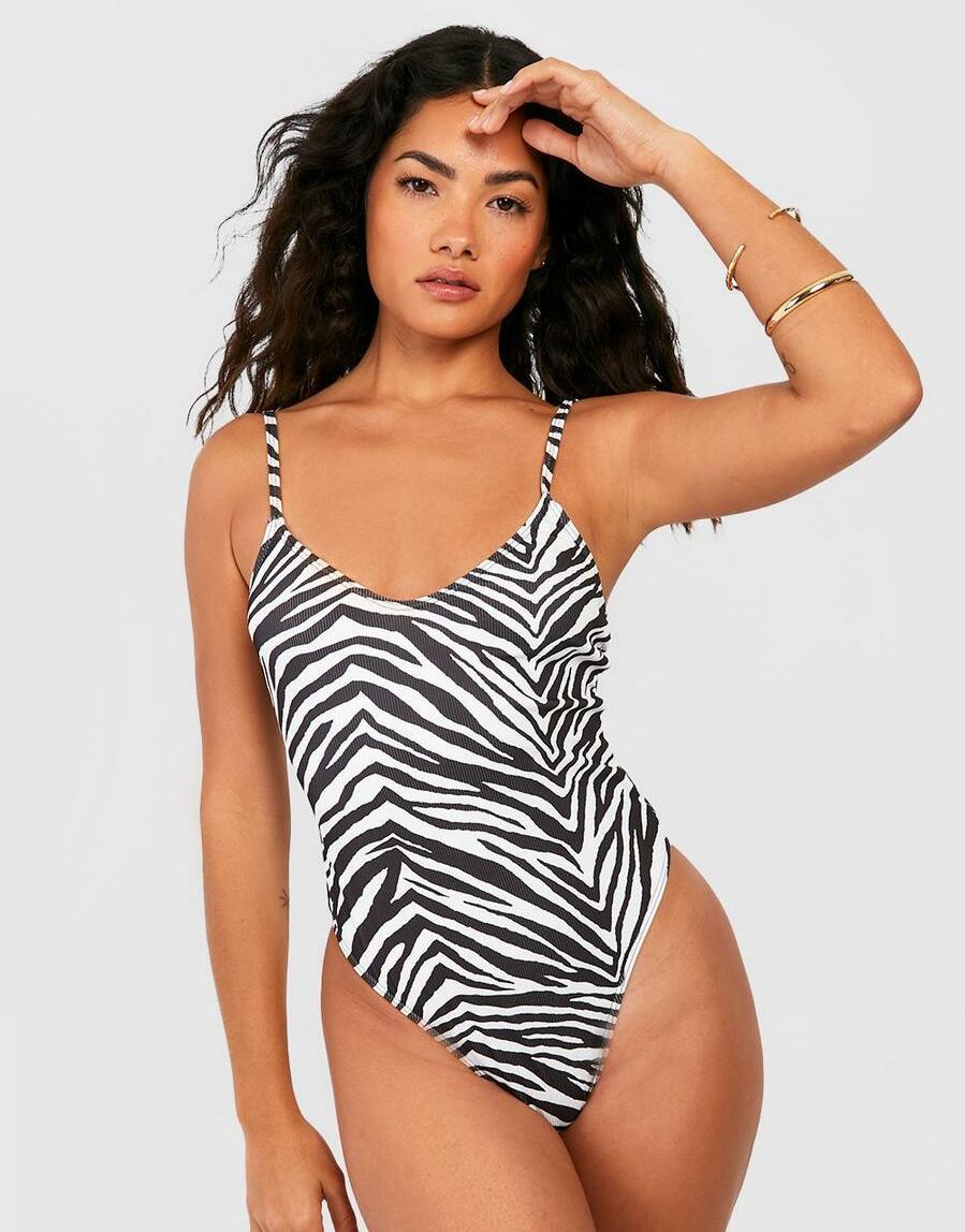 STRÓJ KĄPIELOWY JEDNOCZĘŚCIOWY ANIMAL PRINT ZEBRA