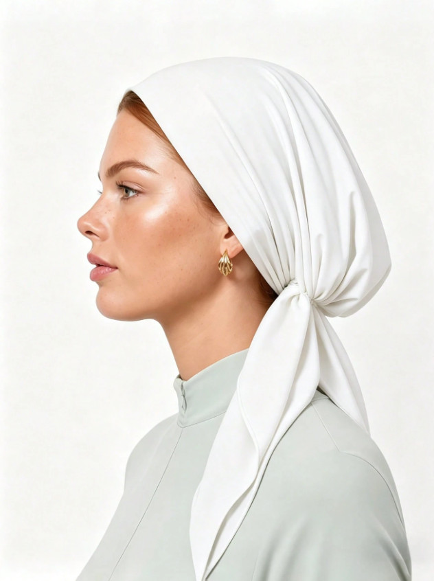 biały turban na głowę