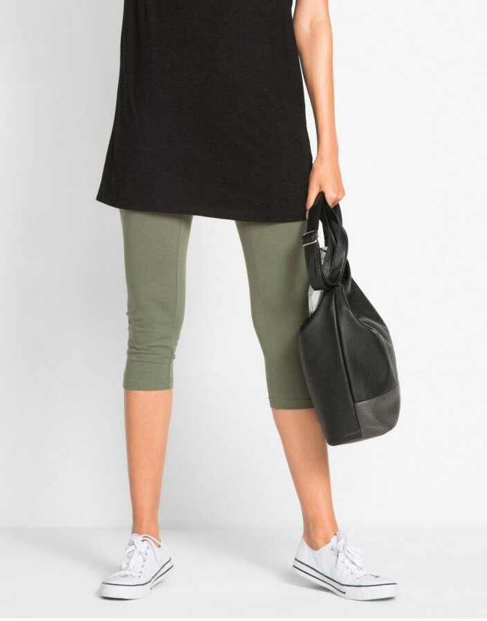 LEGGINSY DAMSKIE PLUS SIZE BAWEŁNIANE 3/4