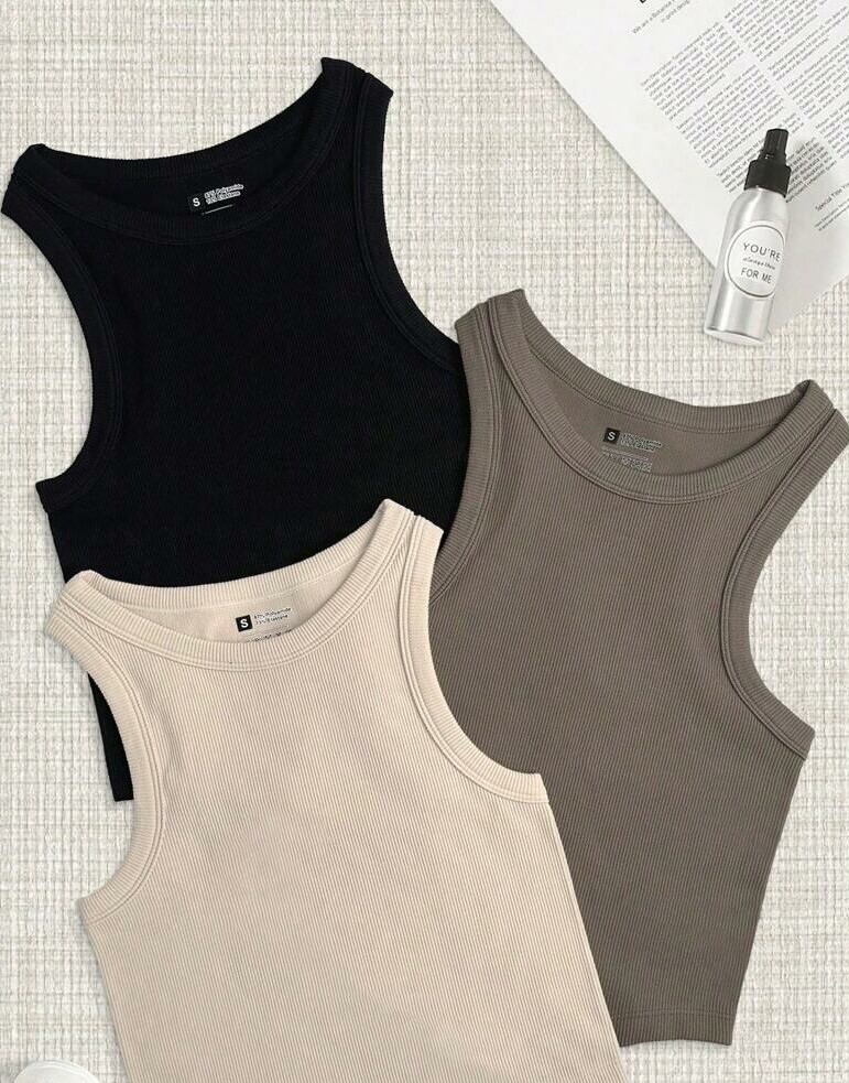 Prążkowane topy 2-pack