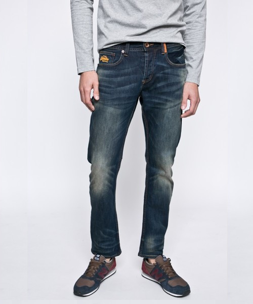 granatowe SPODNIE JEANS