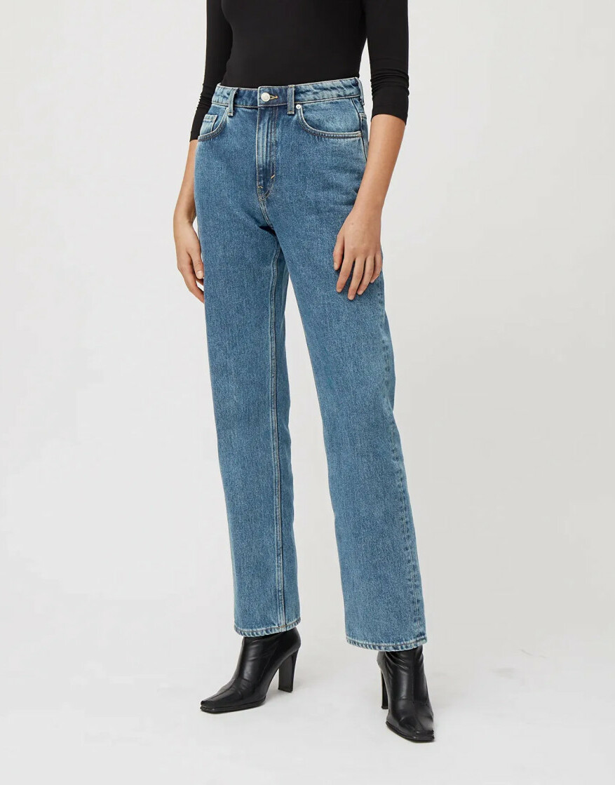 NIEBIESKIE PROSTE SPODNIE JEANS