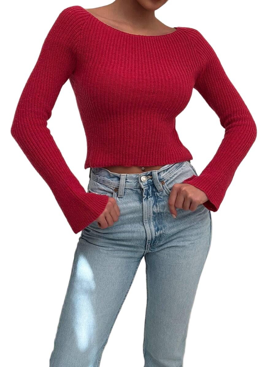 SWETER DAMSKI Z ROZSZERZANYM RĘKAWEM 