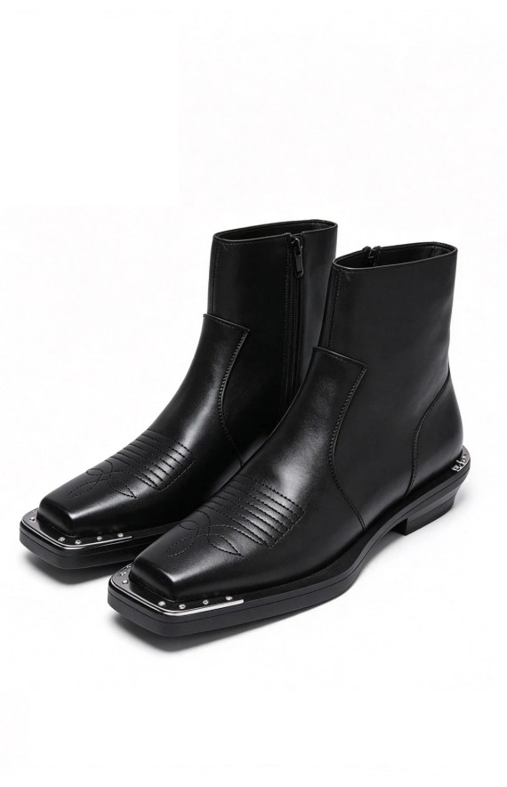 czarne buty imitacja skóry