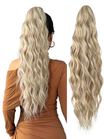 BLOND SYNTETYCZNE WŁOSY SPINKA