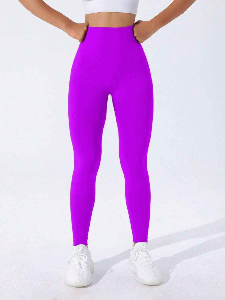 fioletowe legginsy wysoki stan