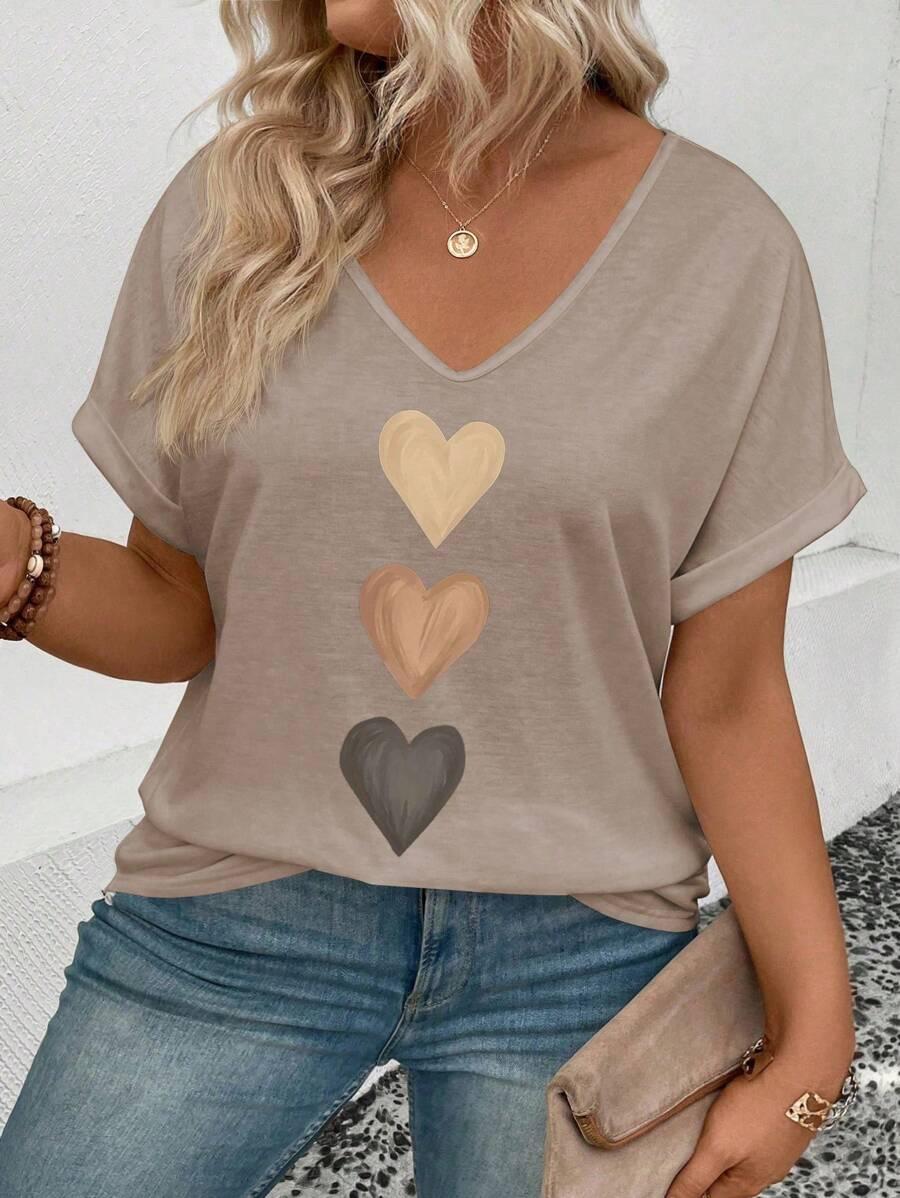 beżowa bluzka v-neck