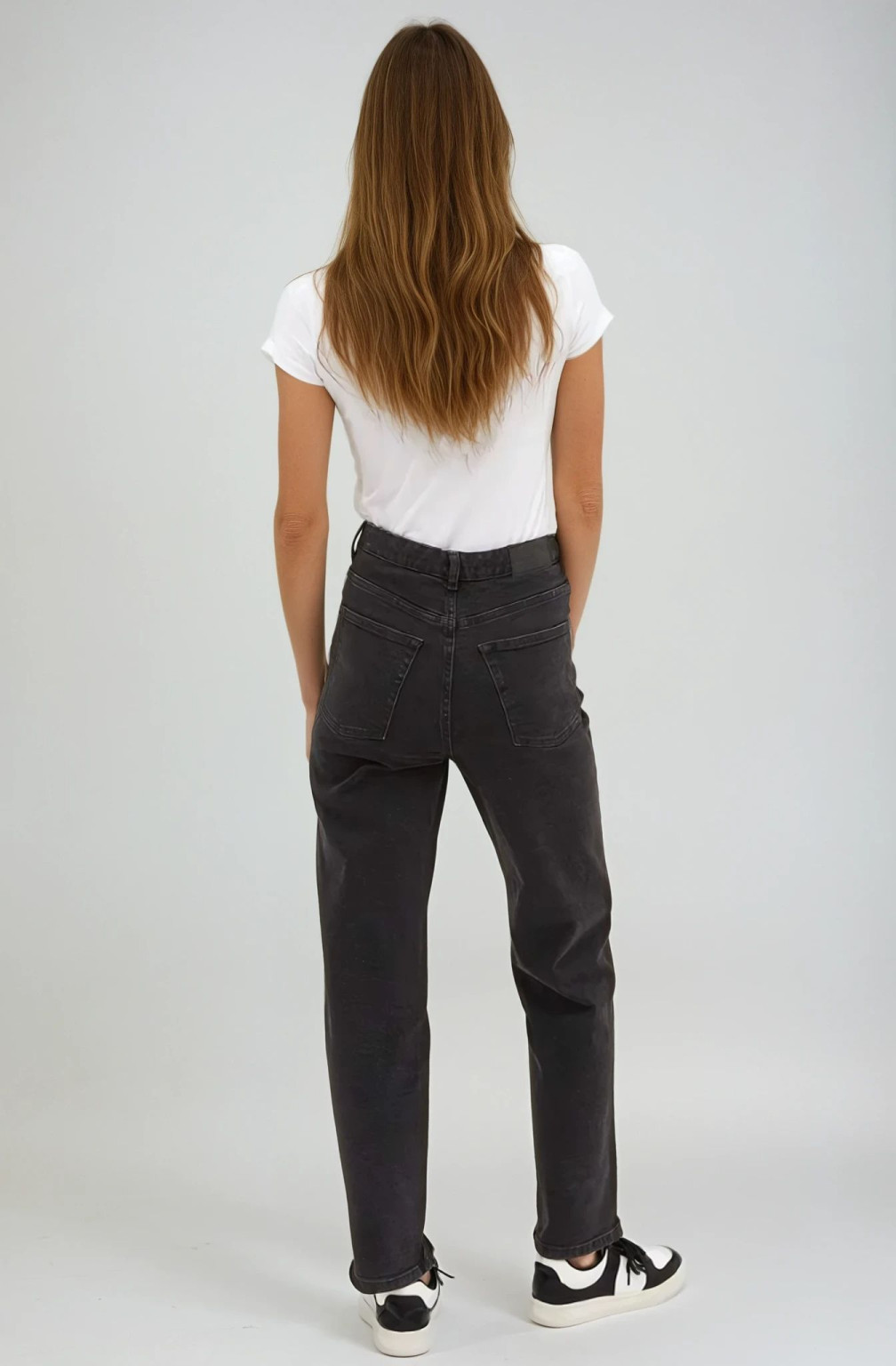 CZARNE SPODNIE JEANS WYSOKI STAN