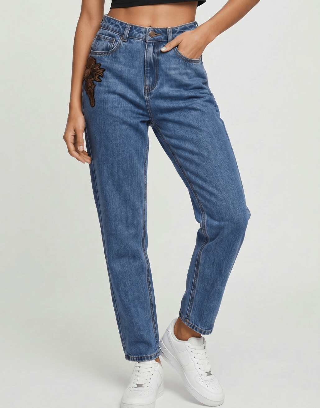SPODNIE MOM JEANS naszwyka