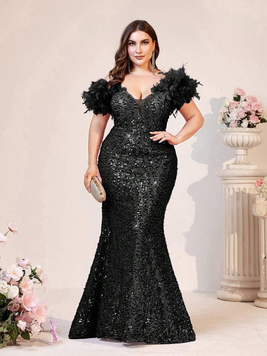 CZARNA SUKIENKA MAXI POŁYSK