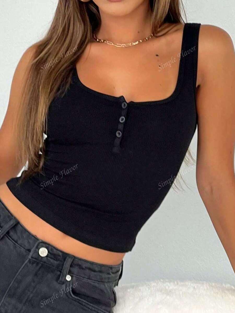 CZARNY TOP GUZIKI