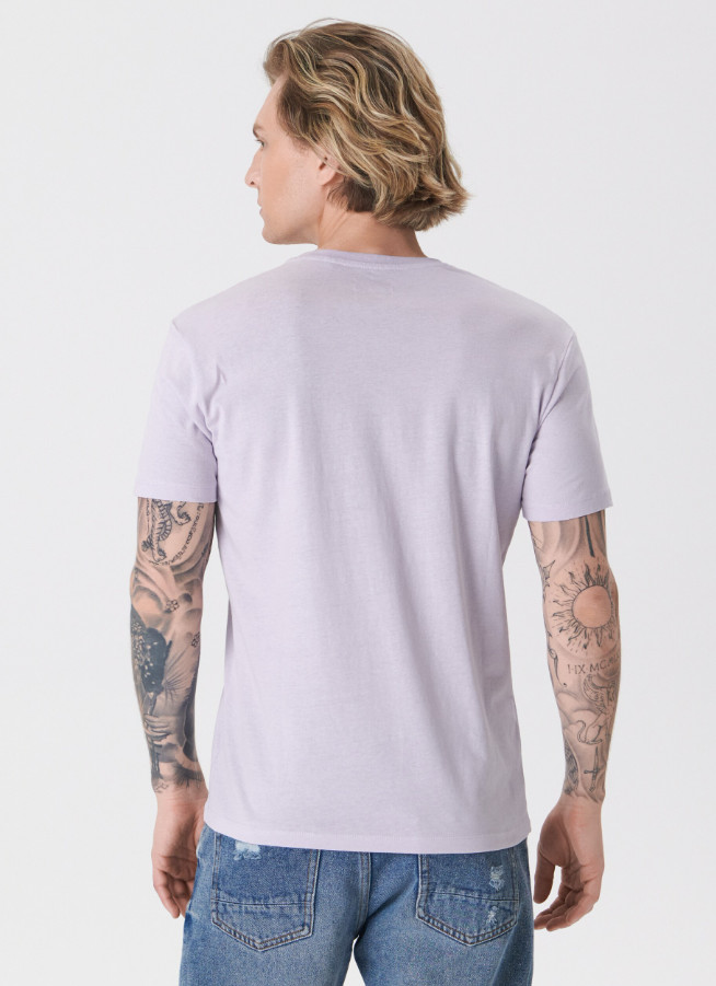 fioletowy t-shirt z nadrukiem