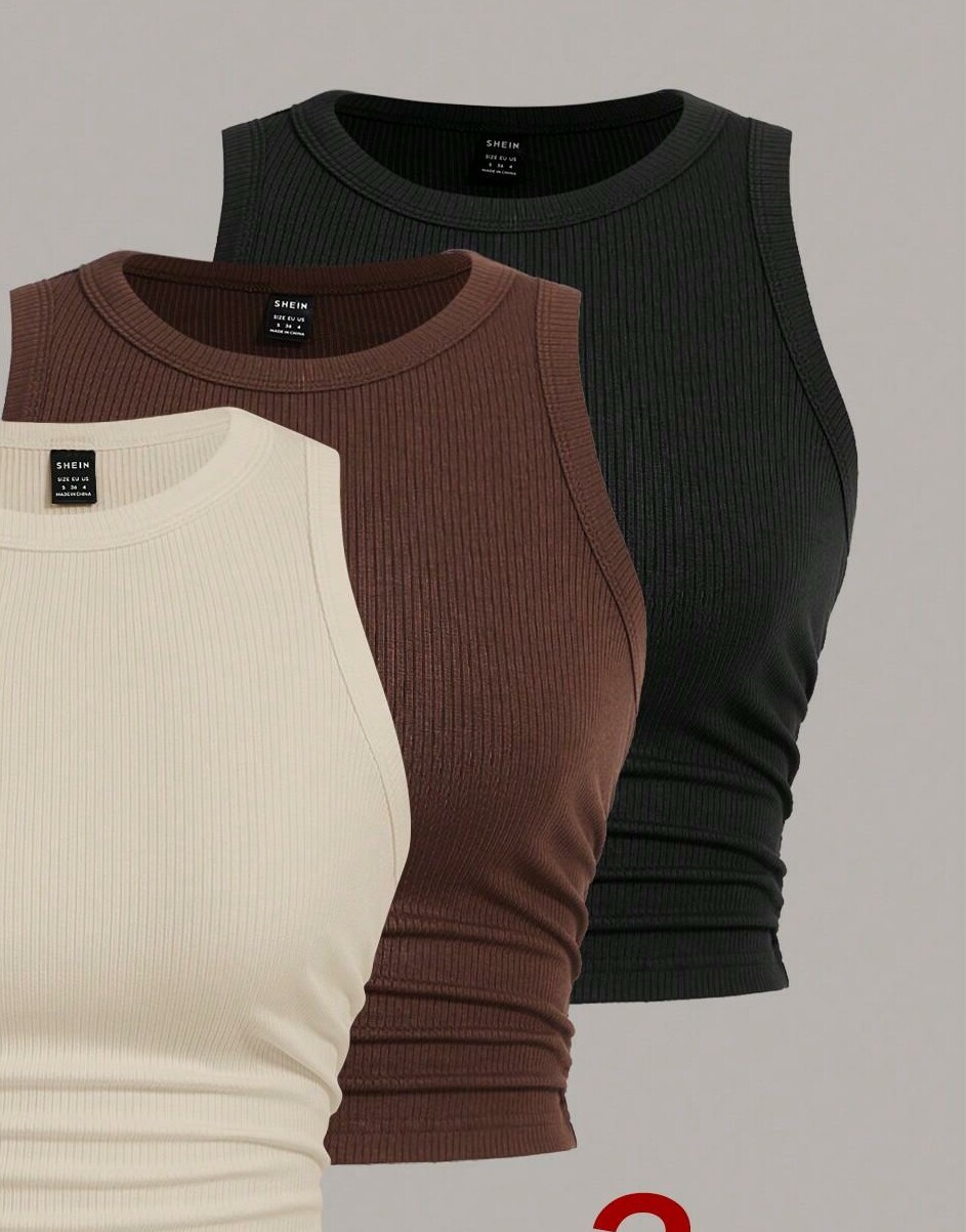 Prążkowane topy 2-pack