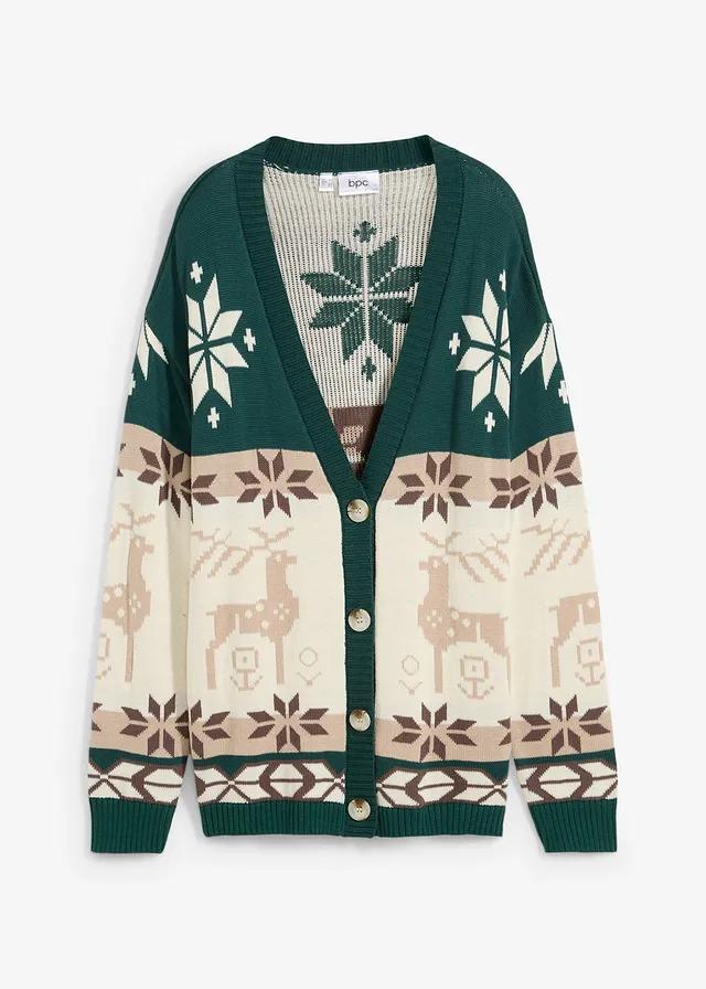 SWETER ROZPINANY WE WZORY