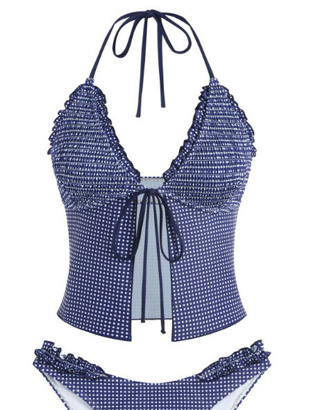GÓRA OD BIKINI print kwiatka wiązanie